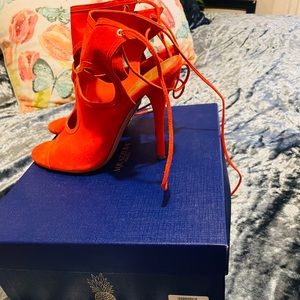 Aquazzura suede sandals Size 6.5 box included